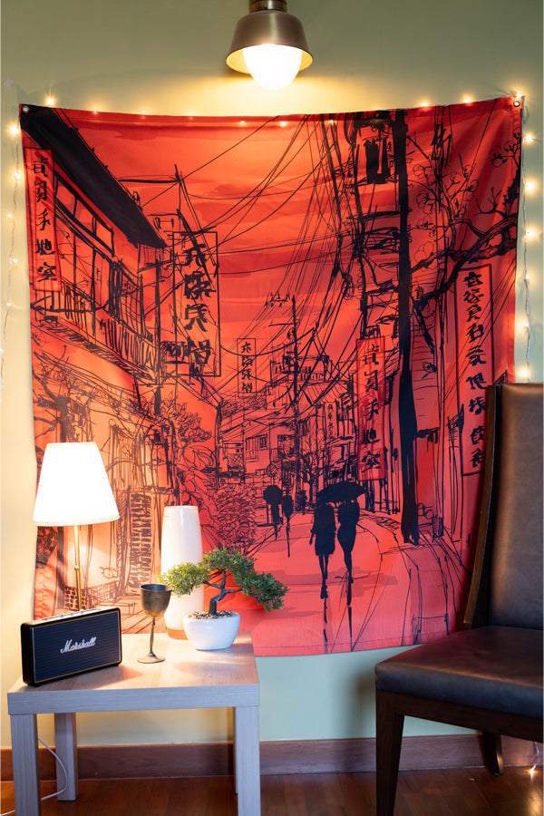 Tokyo Street Tapestry - Decorium Tapestries