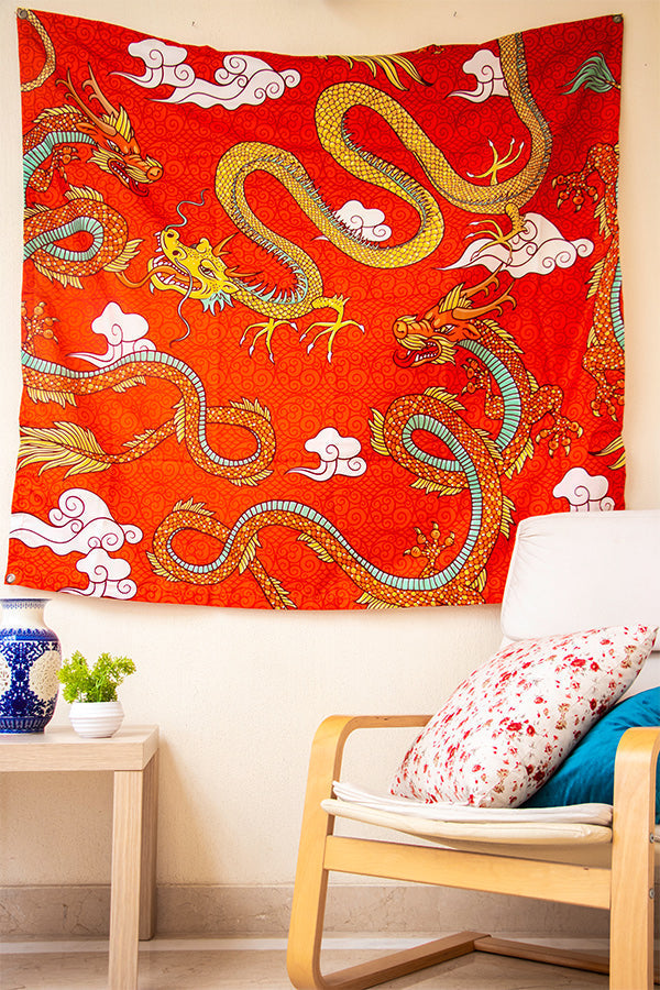 Chinese Dragon Tapestry - Decorium Tapestries