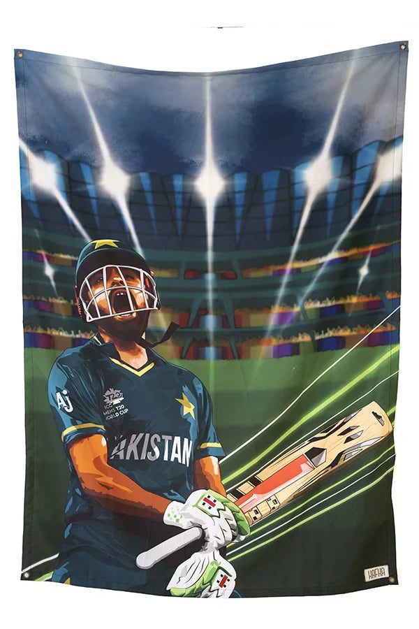 Babar Azam tapestry - Decorium Tapestries