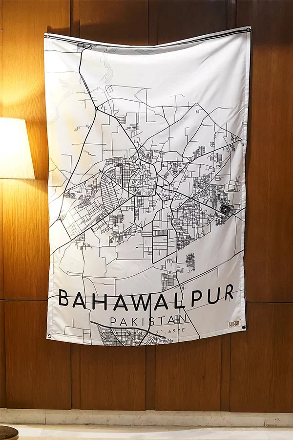 Bahawalpur Map Tapestry - Decorium Tapestries