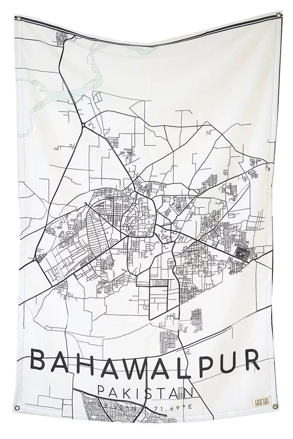 Bahawalpur Map Tapestry - Decorium Tapestries