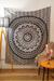 Black and White Mandala Tapestry