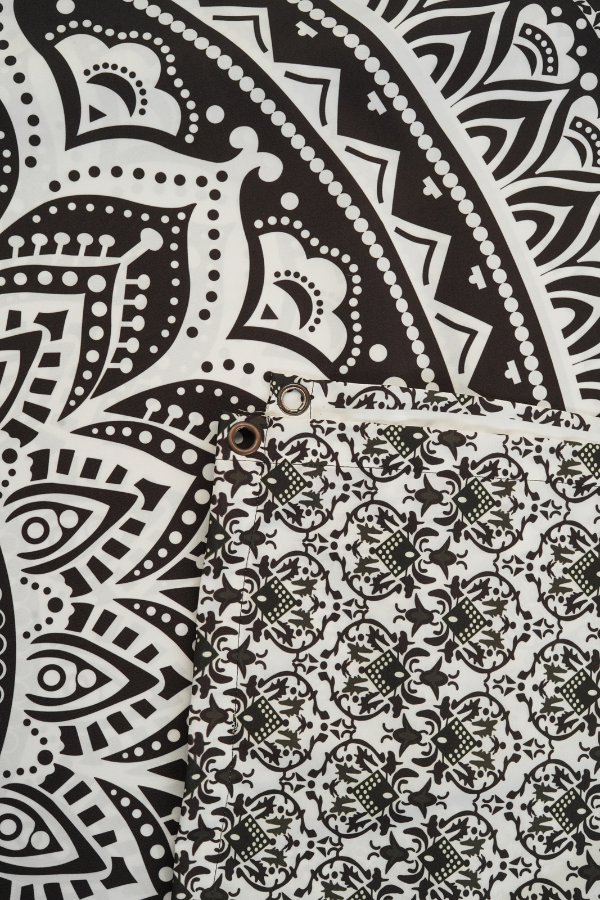 Black and White Mandala Tapestry