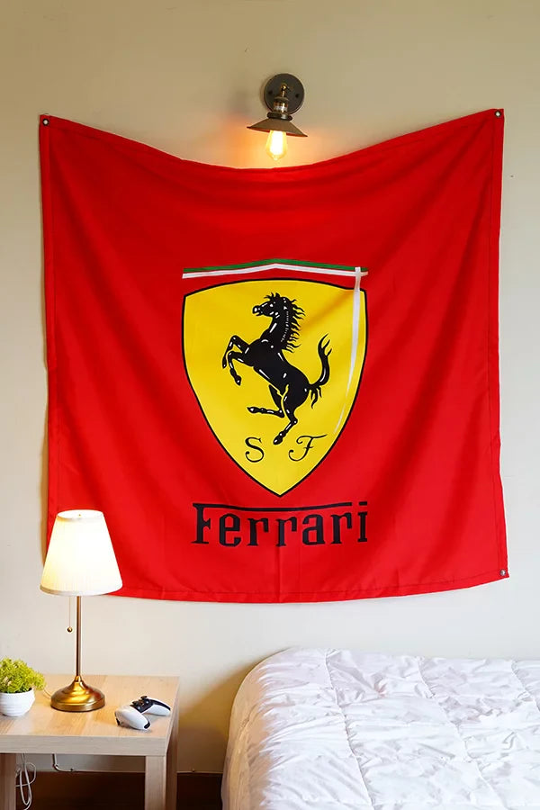 Ferrari Logo Tapestry - Decorium Tapestries