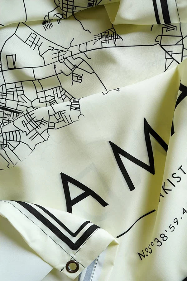 Islamabad Map Tapestry - Decorium Tapestries