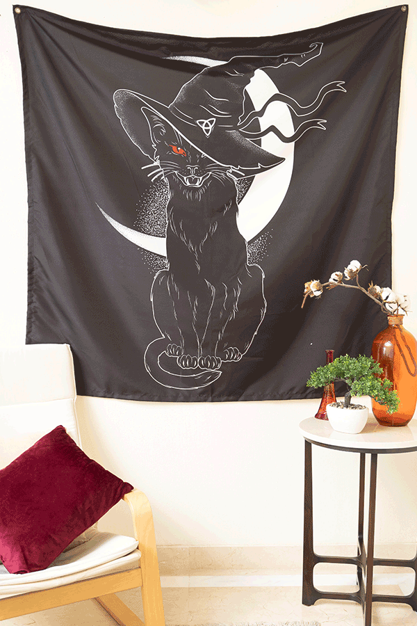 Feline Wizard Tapestry - Decorium Tapestries