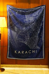 Karachi Map Tapestry - Decorium Tapestries