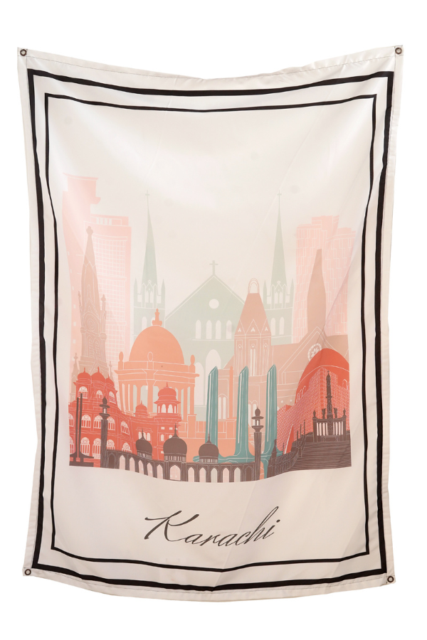 Karachi Skyline Tapestry