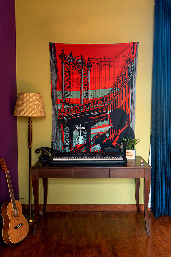 NYC Brooklyn Jazz Tapestry - Decorium Tapestries