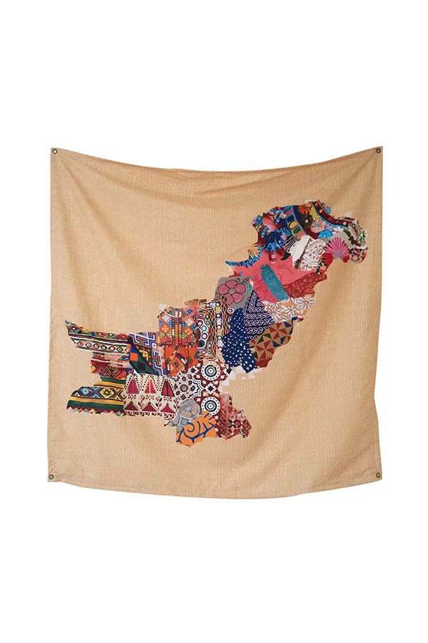 Pakistan Weave Map Tapestry - Decorium Tapestries
