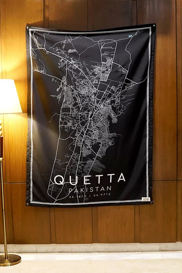 Quetta Map Tapestry - Decorium Tapestries