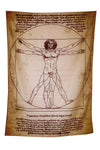 Leonardo: Vitruvian Man Tapestry - Decorium Tapestries