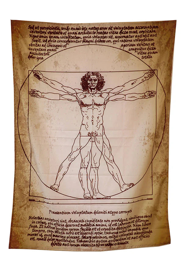 Leonardo: Vitruvian Man Tapestry - Decorium Tapestries