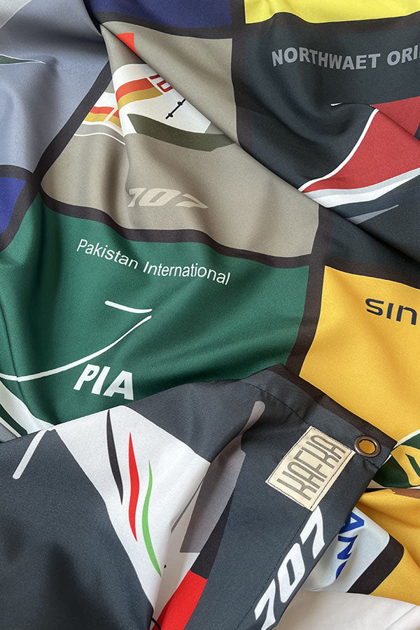 Vintage PIA Airline Collage Tapestry