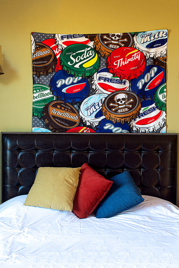 Bottle Cap Tapestry - Decorium Tapestries