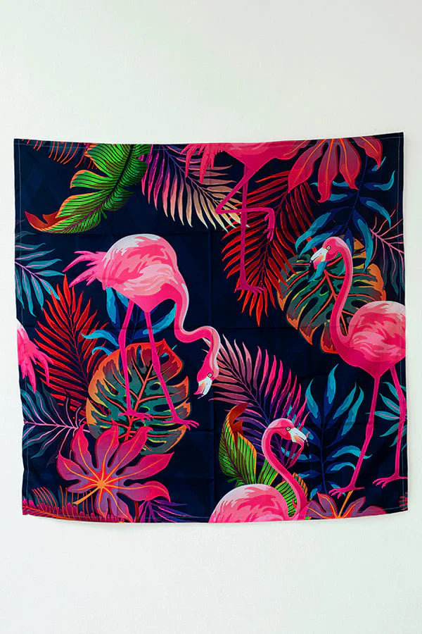Tropical Pelican Flamingo Tapestry - Decorium Tapestries