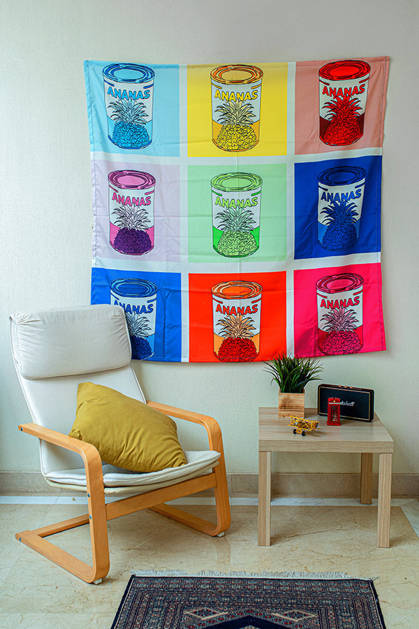 Andy Warhol: Pineapple Can Tapestry - Decorium Tapestries