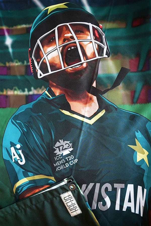 Babar Azam tapestry - Decorium Tapestries