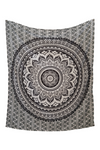 Black and White Mandala Tapestry