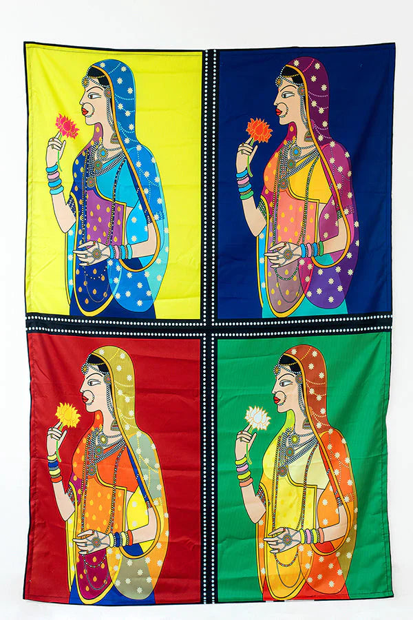 Retro Mughal Collage Tapestry - Decorium Tapestries