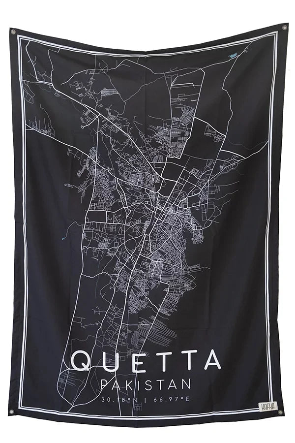 Quetta Map Tapestry - Decorium Tapestries